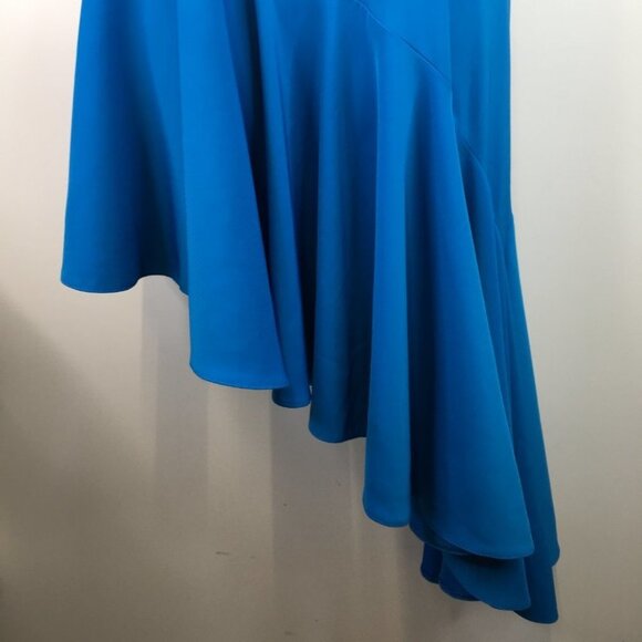 Topshop Assymetrical Blue Dress Sleeveless Size 4 - Picture 2 of 9